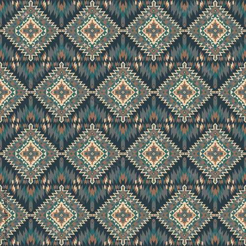 American tribal ethnic native pattern seamless.Traditional Navajo,Aztec,Apache,Southwest and Mexican style fabric pattern.Abstract vector motif pattern.For fabric,clothing,blanket,woven,wrap,decorate.