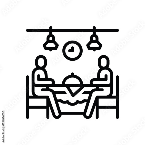 Black line icon for dinner