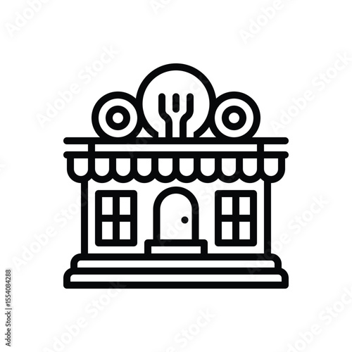 Black line icon for restaurant