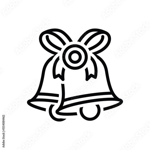 Black line icon for bells