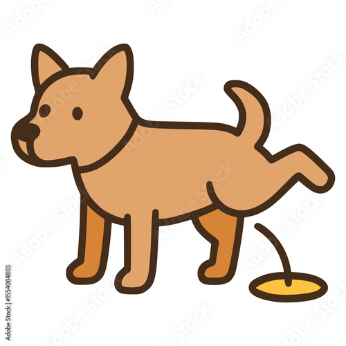 dog pee dirt flat color vector illustration template design