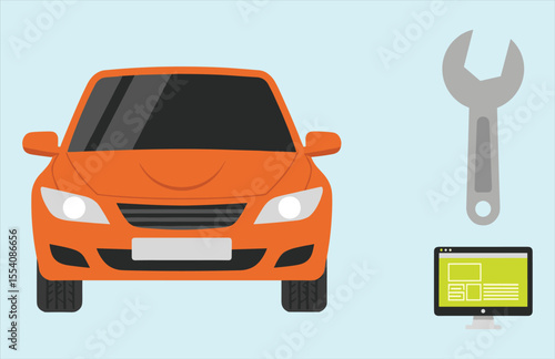 Car Maintenance and Repair Information Online, Automotive Service and Technical Assistance Concept, Digital Resources for Vehicle Care