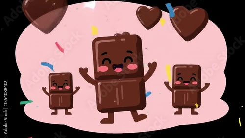 Happy Chocolate Family Celebration with Confetti