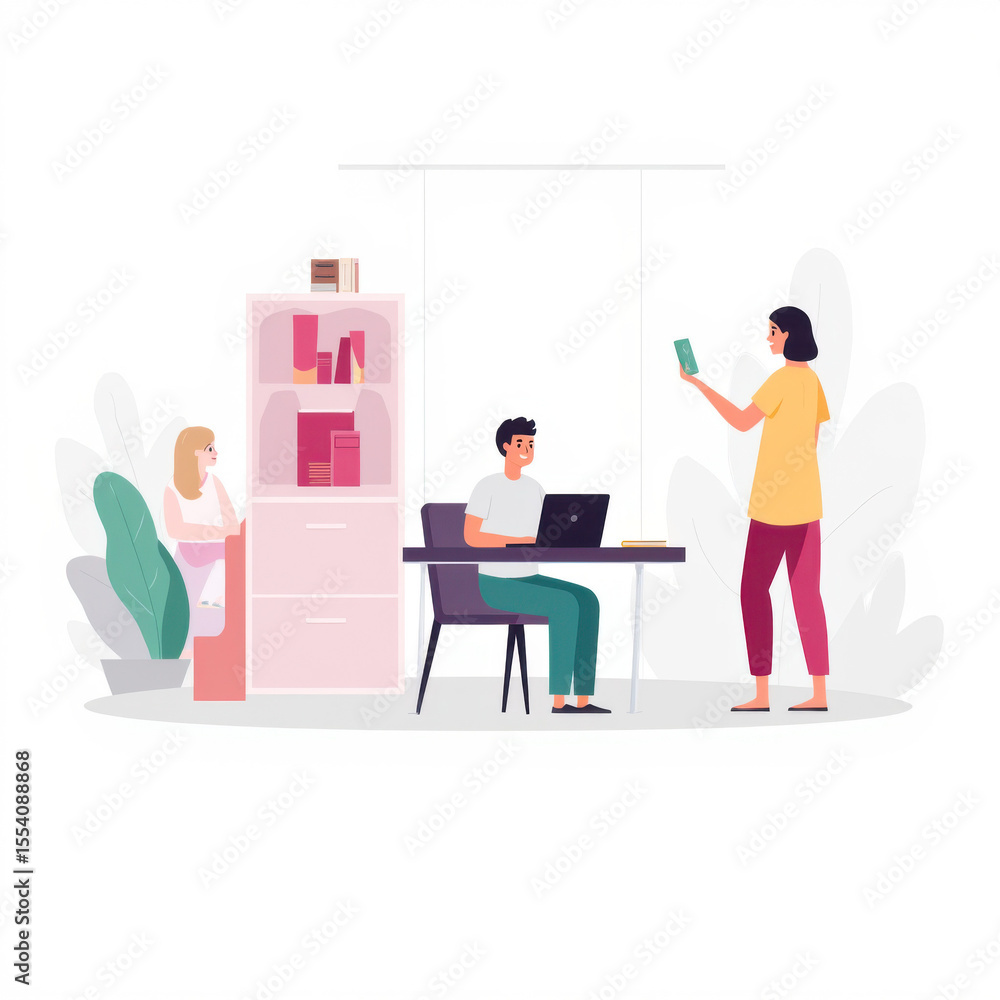 Obraz premium Modern Office Teamwork Colleagues Collaboration.