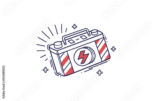 pixel battery blinking icon animation