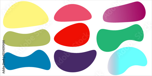 Hand drawn organic rectangle frames. Abstract doodle liquid shapes. Organic free flat blobs. Irregular fluid bubbles. Empty text box.