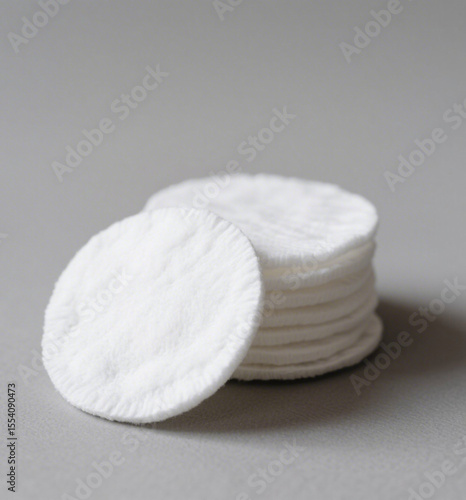 Stack of soft cotton pads for beauty and hygiene purposes