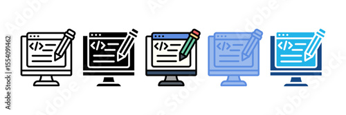 Code Editor Icon Element For Design