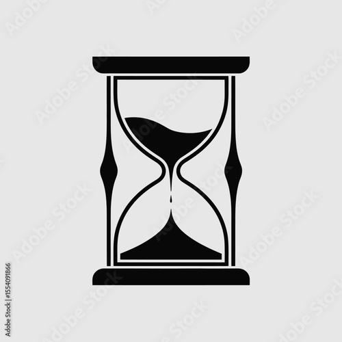 Hourglass illustration in black and white showing the passage of time