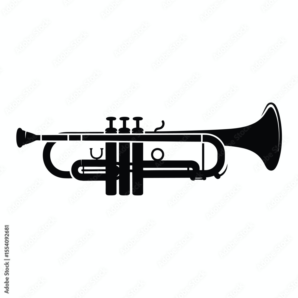 Naklejka premium Silhouette of a Trumpet