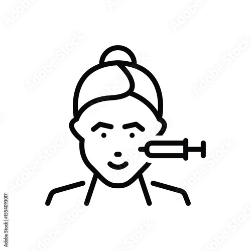 Black line icon for botox