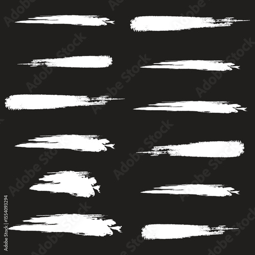 White paint strokes on a black background create artistic textures for design projects