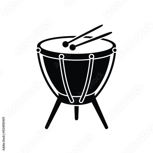 Simple Silhouette of a Timpani Drum