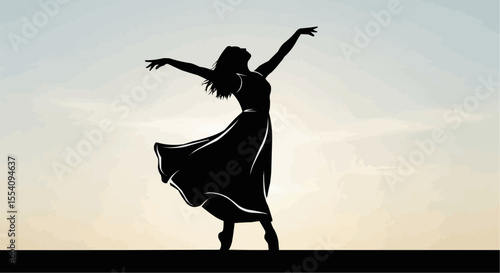 silhouette of a dancing girl