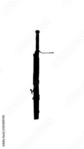 Silhouette of a double bass, musical instrument.