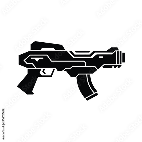 Futuristic Assault Rifle Silhouette