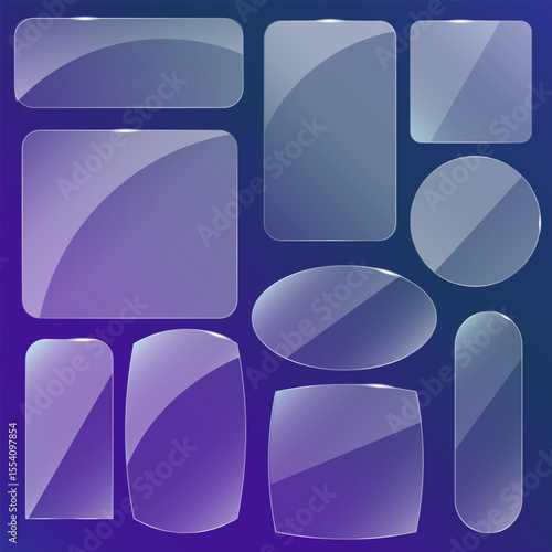 Realistic Glass UI Element with Glare and Glow
