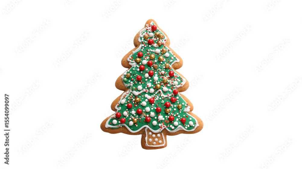 custom made wallpaper toronto digitala decorated christmas tree cookie on a white background