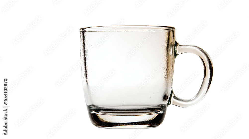 a glass mug with a handle on a white background a glass mug with a handle on a white background