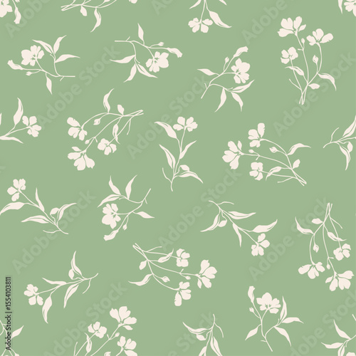 Elegant seamless botanical floral pattern illustration