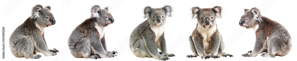 Fototapeta premium Koala Bear full body isolate on transparent background