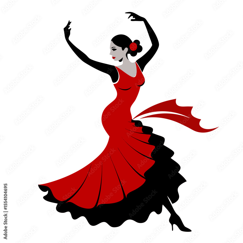Obraz premium Women Dancer Silhouette Vector
