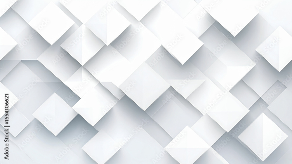 Fototapeta premium Modern geometric background with simple shapes and subtle shadows, white and grey 