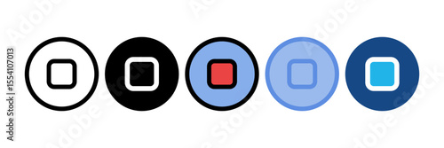 Stop Button Icon Element For Design