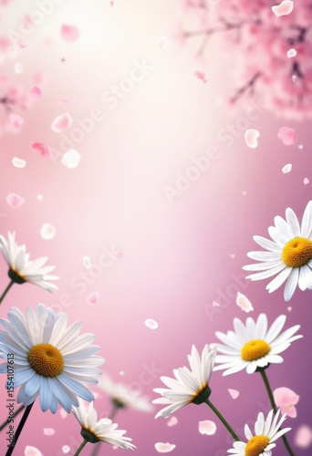 Pink background with white flower background