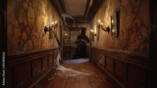 Scary hallway with shadows, horror concept