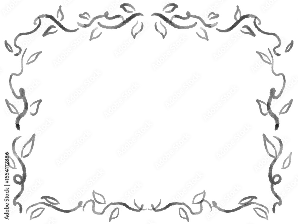 Leaf Frame With Hand Drawn Style Leaf Frame With Hand Drawn Style