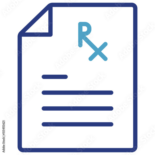 Document single icon related to medical care directives providing medical prescriptions and their use in health care
