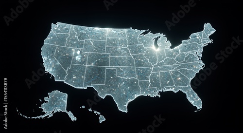 Glowing United States Map: A Futuristic Vision of America's States