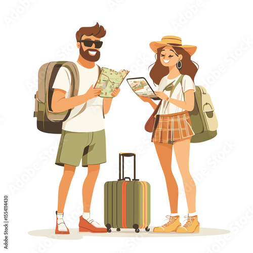 Young couple travelling