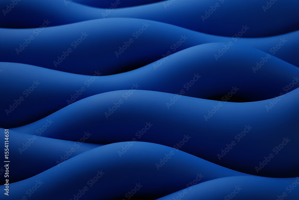 Fototapeta premium Abstract Blue Waves Flowing Smoothly Creating a Mesmerizing Textured Background