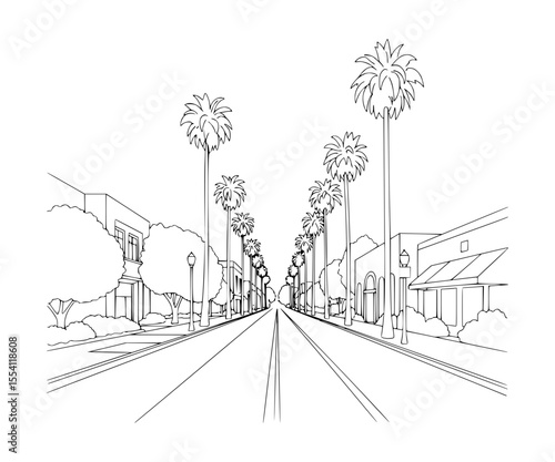 Line Art of Arroyo Parkway, Pasadena