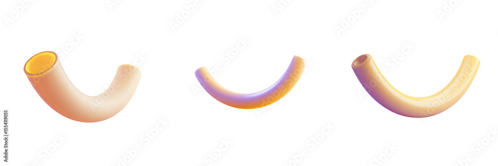 Abstract tube curves, abstract 3d, design element, curve shape, bend shape, hollow tube, smooth, bright, object, isolated Abstract tube curves, abstract 3d, design element, curve shape, bend shape, hollow tube, smooth, bright, object, isolated