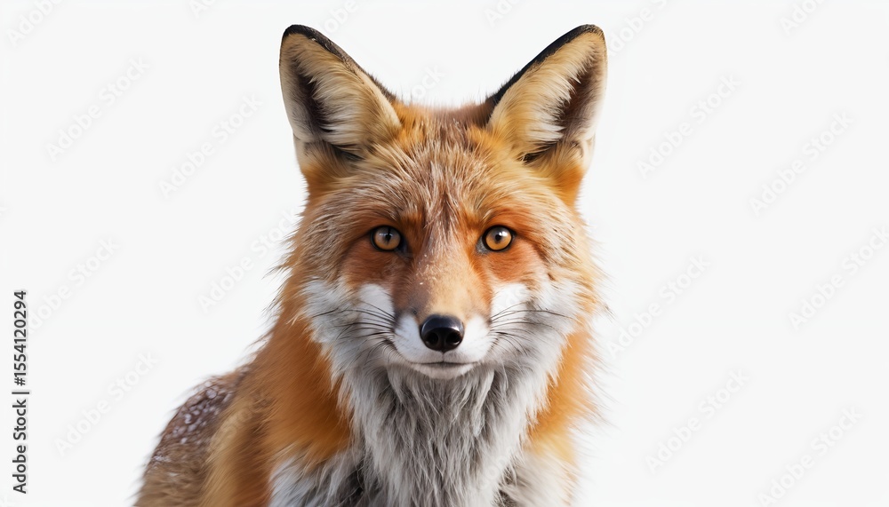 custom made wallpaper toronto digitalA majestic fox with expressive amber eyes stares intently, set against a plain, light background.