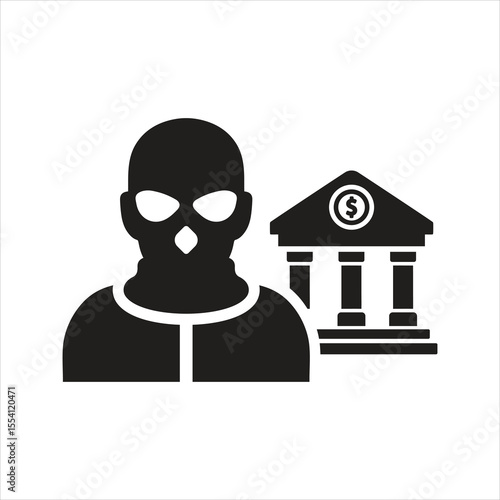 Bank robbery icon. Theft icon