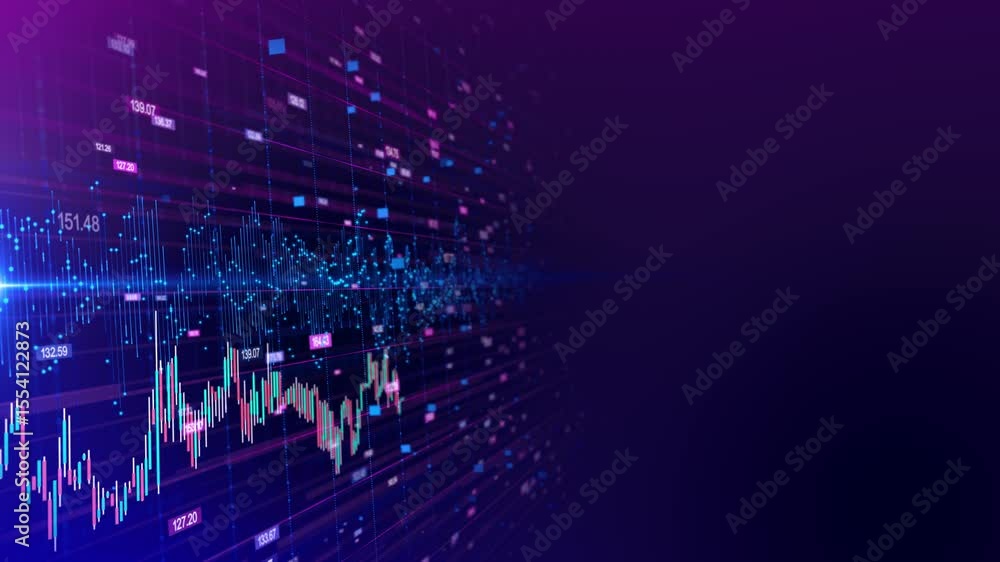 Economic inflation rise interest rates financial graph recession cryptocurrency bitcoin BTC crypto trading Stock market exchange data price at market. Change Financial indexes change up down over time