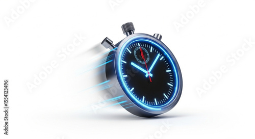  Fast time stop watch icon on white background