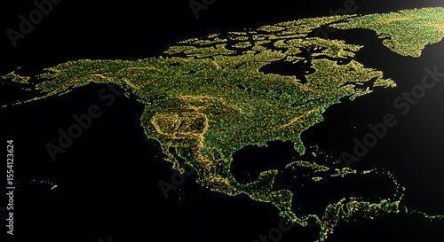 North America's Glowing Cities: A Sparkling Nighttime Map