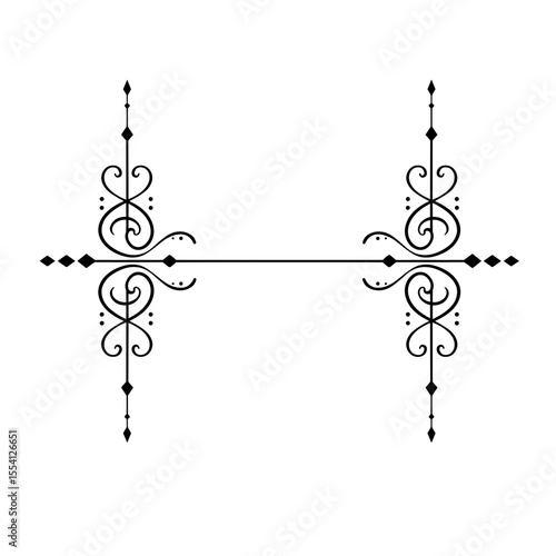 Ornamental black and white decorative frame design for invitations  