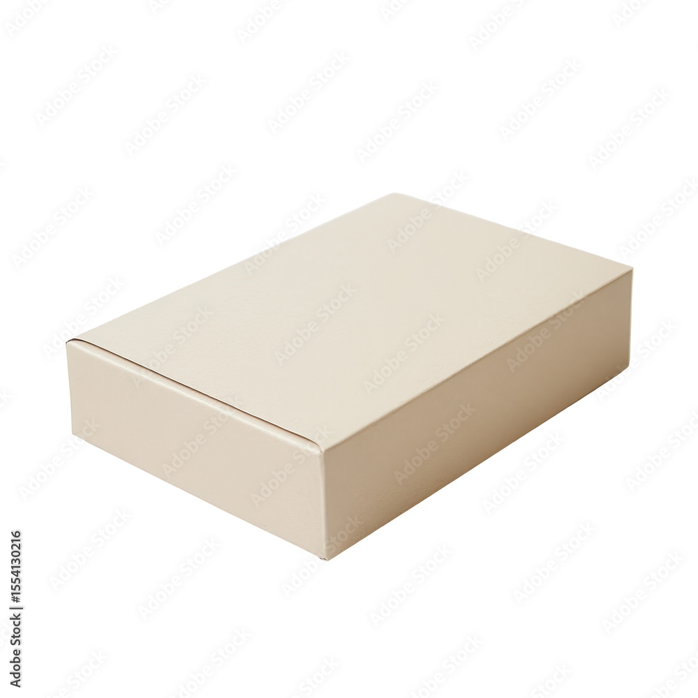 Fototapeta premium Beige Cardboard Box Packaging Product Mockup, isolated on a transparent background