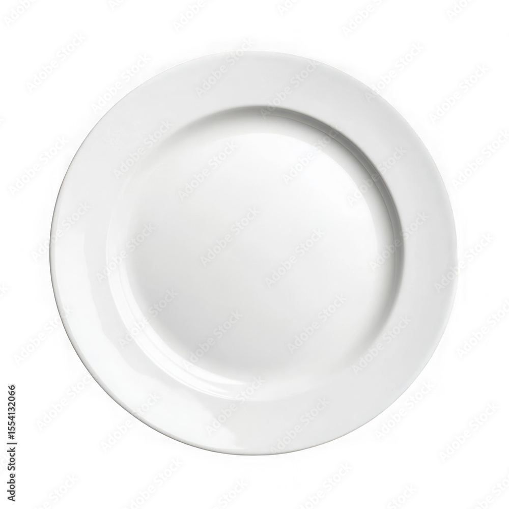 White ceramic plate isolated on white and transparent background. White ceramic plate isolated on white and transparent background.