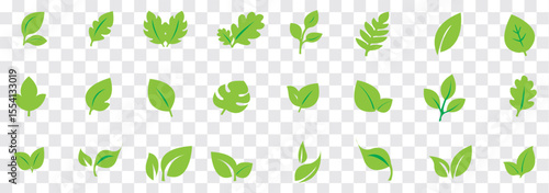 Wallpaper Mural Leaf icons set. Green and Black leaf vector icons. Eco leaf logo. Environment and nature eco sign, Green leaves collection. Ecology leaf  vector illustration. Eps 10 Torontodigital.ca
