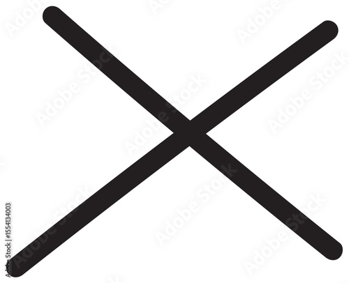 Handwritten X mark. Vector. Simple mark, icon. Black. X. Mistake. Peke. Correct. Checked.