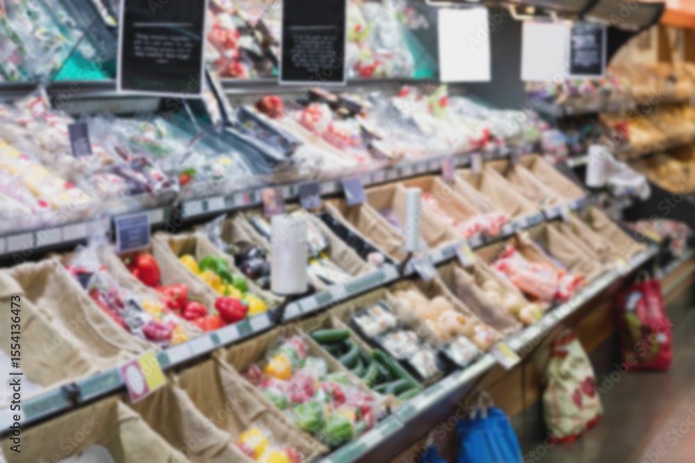 Fototapeta premium Defocused image of food market