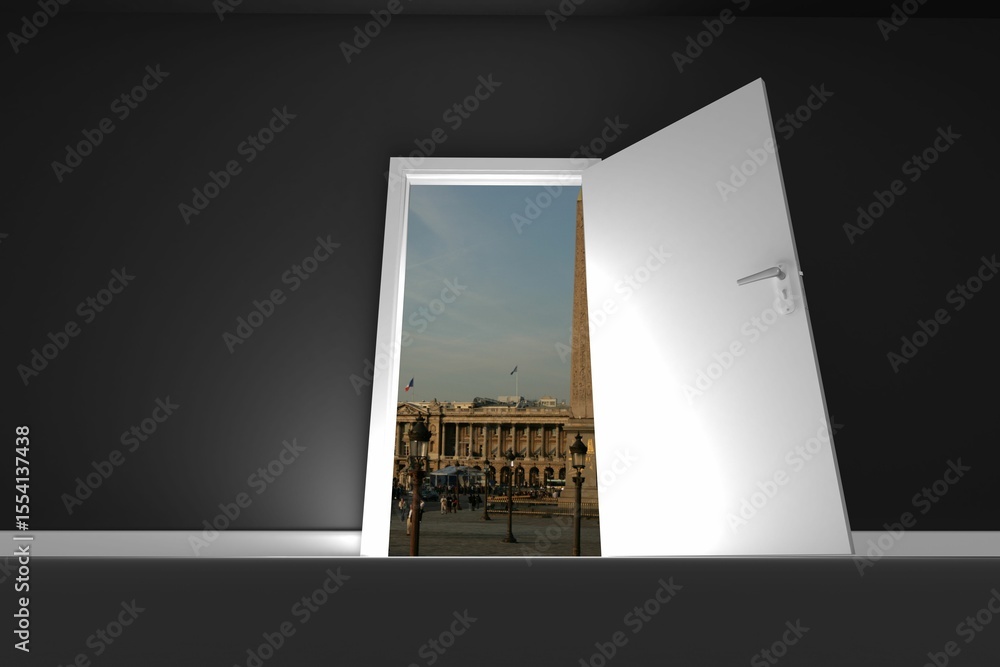 Fototapeta premium Building seen from open door