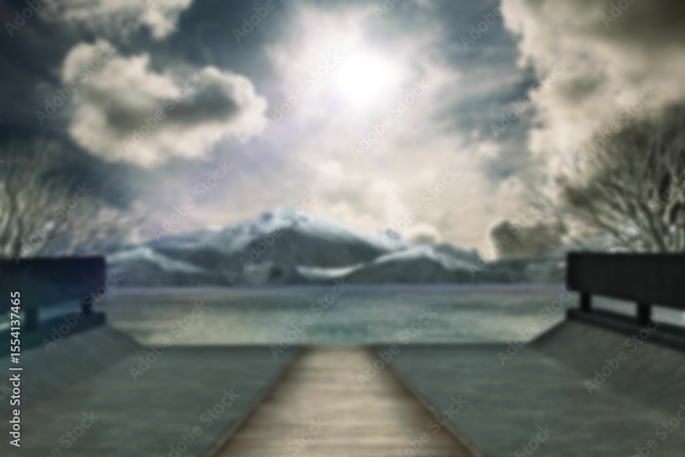 Obraz premium Boardwalk leading to sea during sunset